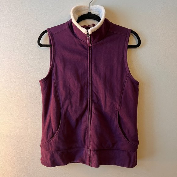 L.L. Bean Purple Full Zip Up Sweater Vest With Pockets Super Soft Size S - Picture 3 of 5